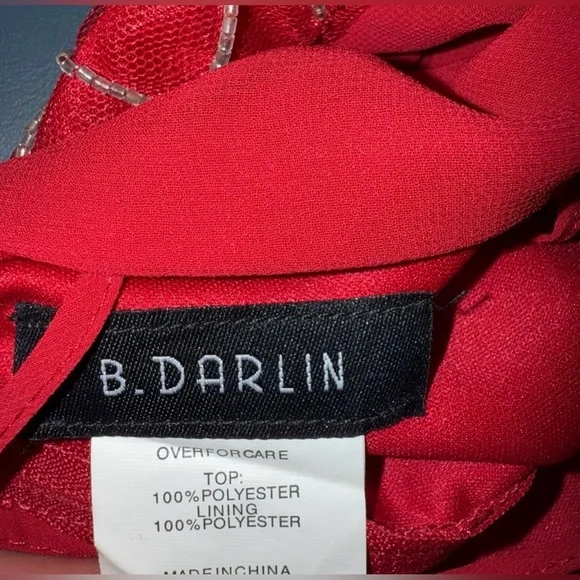 B Darlin Bold 2 Piece Red Embellished Dress Prom or Cocktail Dress - Picture 2 of 10